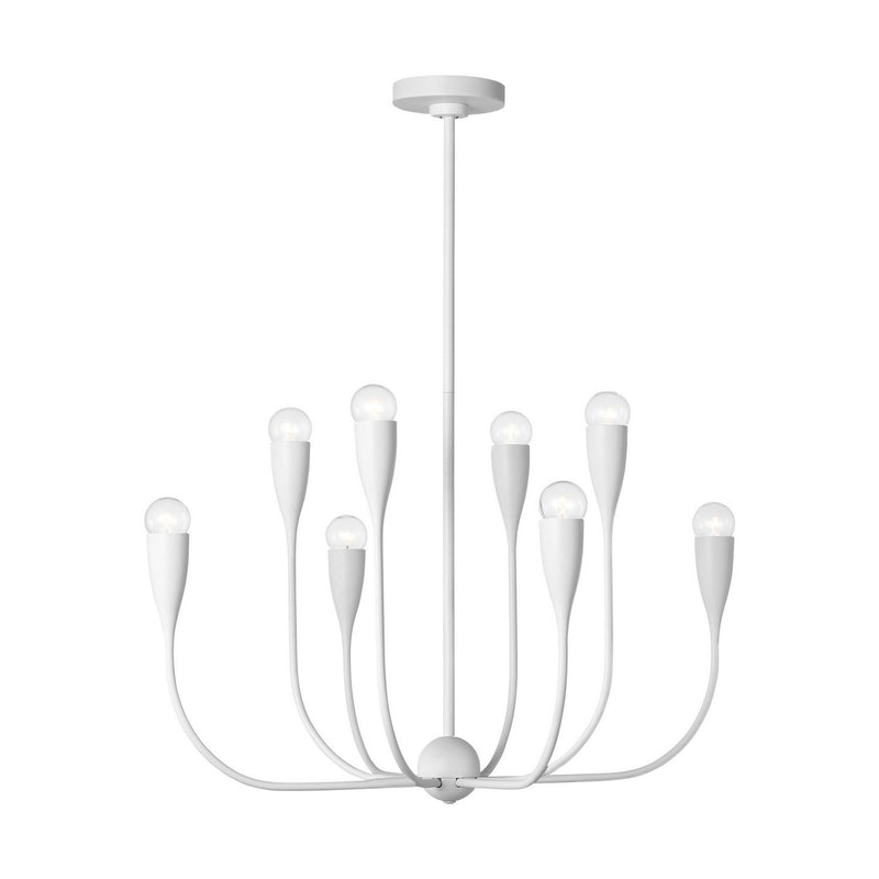 Eight Light Chandelier<br /><span style="color:#4AB0CE;">Entrega: 4-10 dias en USA</span><br /><span style="color:#4AB0CE;font-size:60%;">PREGUNTE POR ENTREGA EN PANAMA</span><br />Collection: Maya<br />Finish: Matte White