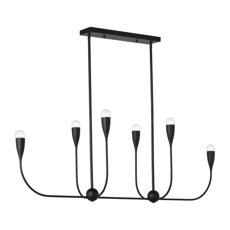 Six Light Linear Chandelier<br /><span style="color:#4AB0CE;">Entrega: 4-10 dias en USA</span><br /><span style="color:#4AB0CE;font-size:60%;">PREGUNTE POR ENTREGA EN PANAMA</span><br />Collection: Maya<br />Finish: Midnight Black