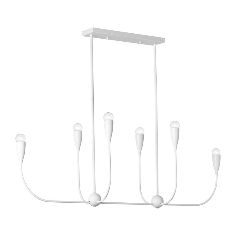 Six Light Linear Chandelier<br /><span style="color:#4AB0CE;">Entrega: 4-10 dias en USA</span><br /><span style="color:#4AB0CE;font-size:60%;">PREGUNTE POR ENTREGA EN PANAMA</span><br />Collection: Maya<br />Finish: Matte White