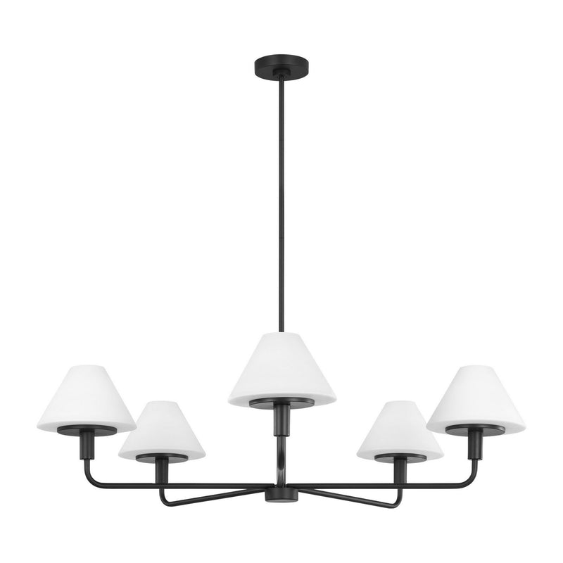 Five Light Chandelier<br /><span style="color:#4AB0CE;">Entrega: 4-10 dias en USA</span><br /><span style="color:#4AB0CE;font-size:60%;">PREGUNTE POR ENTREGA EN PANAMA</span><br />Collection: Mendota<br />Finish: Midnight Black