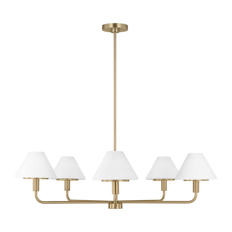 Five Light Chandelier<br /><span style="color:#4AB0CE;">Entrega: 4-10 dias en USA</span><br /><span style="color:#4AB0CE;font-size:60%;">PREGUNTE POR ENTREGA EN PANAMA</span><br />Collection: Mendota<br />Finish: Satin Brass