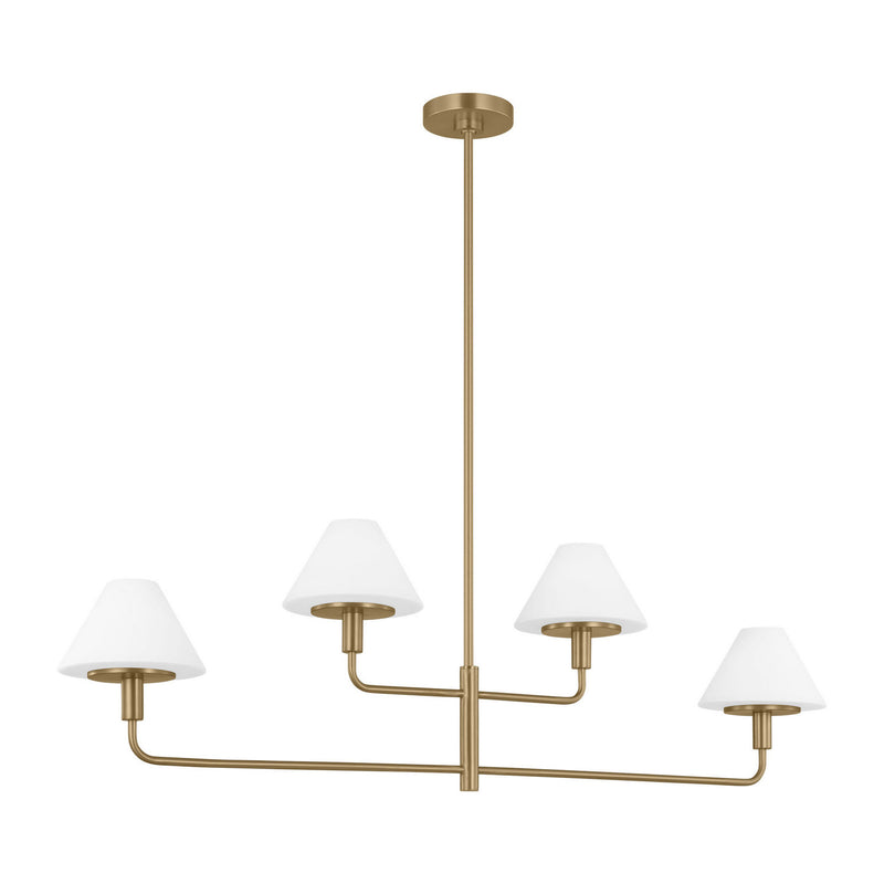 Four Light Chandelier<br /><span style="color:#4AB0CE;">Entrega: 4-10 dias en USA</span><br /><span style="color:#4AB0CE;font-size:60%;">PREGUNTE POR ENTREGA EN PANAMA</span><br />Collection: Mendota<br />Finish: Satin Brass