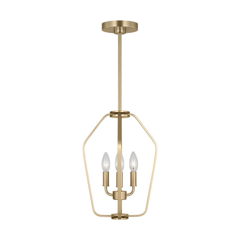 Three Light Chandelier<br /><span style="color:#4AB0CE;">Entrega: 2-3 semanas en USA</span><br /><span style="color:#4AB0CE;font-size:60%;">PREGUNTE POR ENTREGA EN PANAMA</span><br />Collection: Kennan<br />Finish: Satin Brass