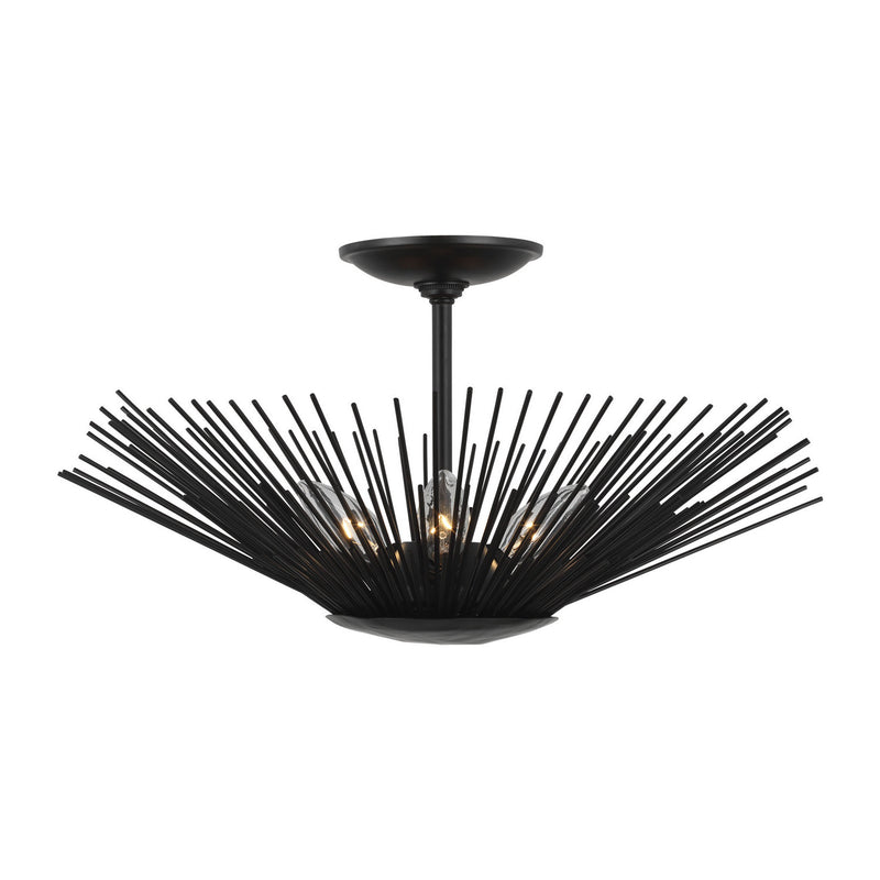 Three Light Semi-Flush Mount<br /><span style="color:#4AB0CE;">Entrega: 4-10 dias en USA</span><br /><span style="color:#4AB0CE;font-size:60%;">PREGUNTE POR ENTREGA EN PANAMA</span><br />Collection: Helios<br />Finish: Aged Iron