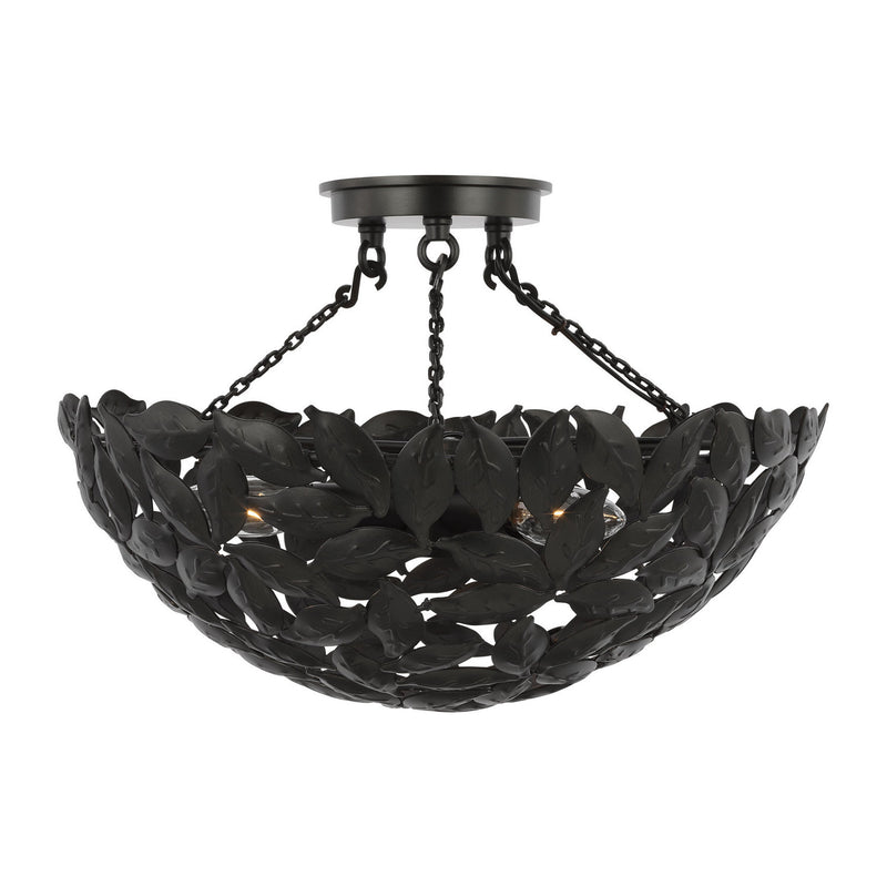 Three Light Semi-Flush Mount<br /><span style="color:#4AB0CE;">Entrega: 4-10 dias en USA</span><br /><span style="color:#4AB0CE;font-size:60%;">PREGUNTE POR ENTREGA EN PANAMA</span><br />Collection: Kelan<br />Finish: Aged Iron