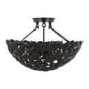 Three Light Semi-Flush Mount<br /><span style="color:#4AB0CE;">Entrega: 4-10 dias en USA</span><br /><span style="color:#4AB0CE;font-size:60%;">PREGUNTE POR ENTREGA EN PANAMA</span><br />Collection: Kelan<br />Finish: Aged Iron