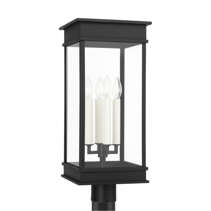 Four Light Outdoor Post Lantern<br /><span style="color:#4AB0CE;">Entrega: 4-10 dias en USA</span><br /><span style="color:#4AB0CE;font-size:60%;">PREGUNTE POR ENTREGA EN PANAMA</span><br />Collection: Cupertino<br />Finish: Textured Black