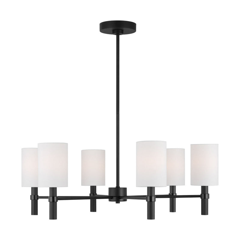 Six Light Chandelier<br /><span style="color:#4AB0CE;">Entrega: 4-10 dias en USA</span><br /><span style="color:#4AB0CE;font-size:60%;">PREGUNTE POR ENTREGA EN PANAMA</span><br />Collection: Manor<br />Finish: Midnight Black