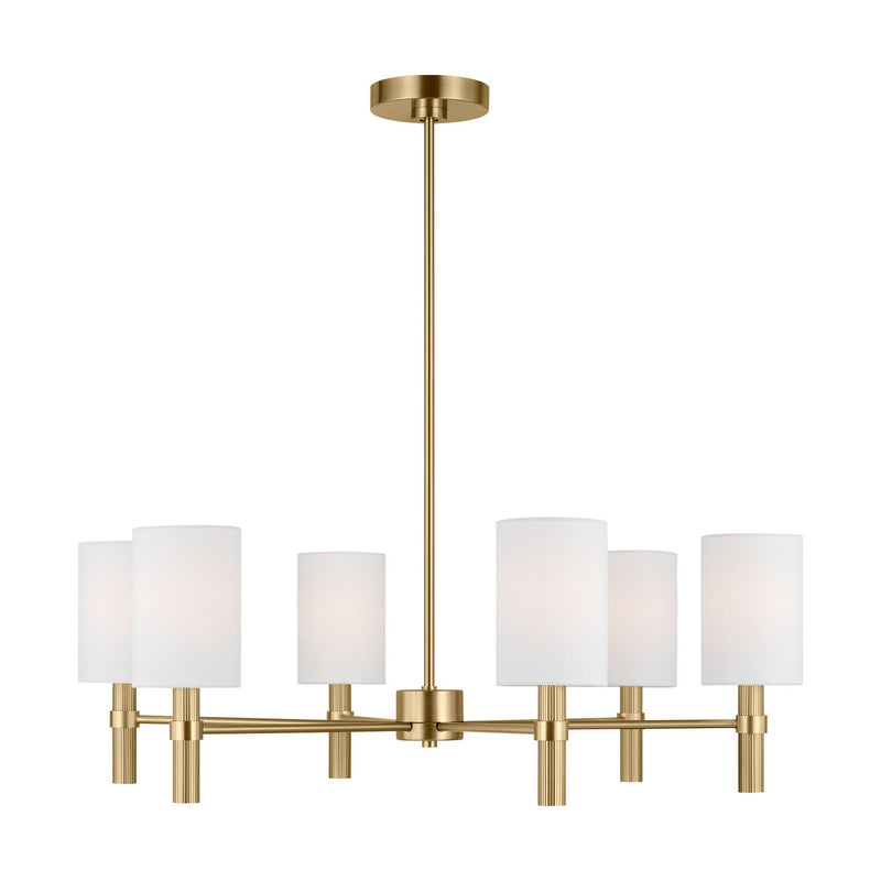 Six Light Chandelier<br /><span style="color:#4AB0CE;">Entrega: 4-10 dias en USA</span><br /><span style="color:#4AB0CE;font-size:60%;">PREGUNTE POR ENTREGA EN PANAMA</span><br />Collection: Manor<br />Finish: Satin Brass