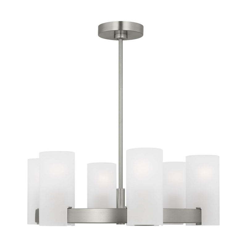 Six Light Chandelier<br /><span style="color:#4AB0CE;">Entrega: 4-10 dias en USA</span><br /><span style="color:#4AB0CE;font-size:60%;">PREGUNTE POR ENTREGA EN PANAMA</span><br />Collection: Rhode<br />Finish: Brushed Steel