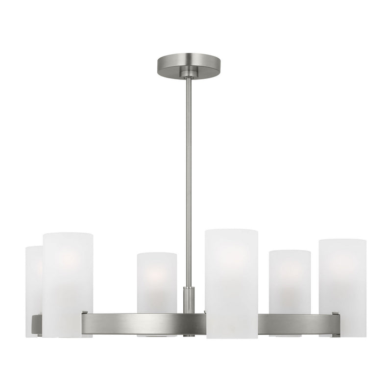 Six Light Chandelier<br /><span style="color:#4AB0CE;">Entrega: 4-10 dias en USA</span><br /><span style="color:#4AB0CE;font-size:60%;">PREGUNTE POR ENTREGA EN PANAMA</span><br />Collection: Rhode<br />Finish: Brushed Steel