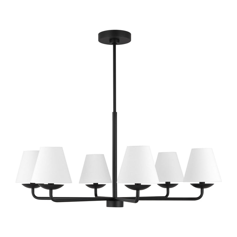 Six Light Chandelier<br /><span style="color:#4AB0CE;">Entrega: 4-10 dias en USA</span><br /><span style="color:#4AB0CE;font-size:60%;">PREGUNTE POR ENTREGA EN PANAMA</span><br />Collection: Albion<br />Finish: Midnight Black