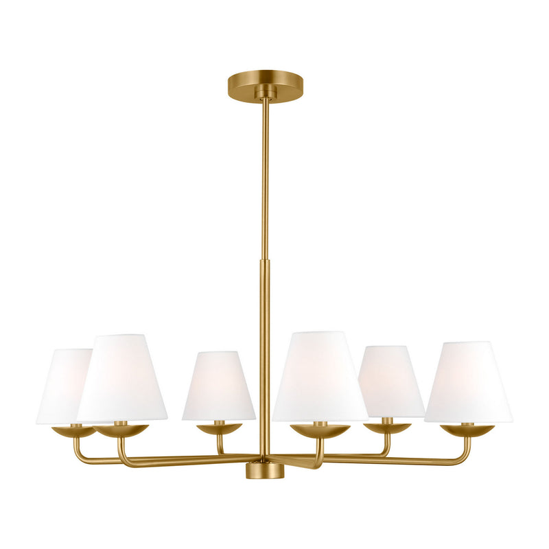 Six Light Chandelier<br /><span style="color:#4AB0CE;">Entrega: 4-10 dias en USA</span><br /><span style="color:#4AB0CE;font-size:60%;">PREGUNTE POR ENTREGA EN PANAMA</span><br />Collection: Albion<br />Finish: Satin Brass