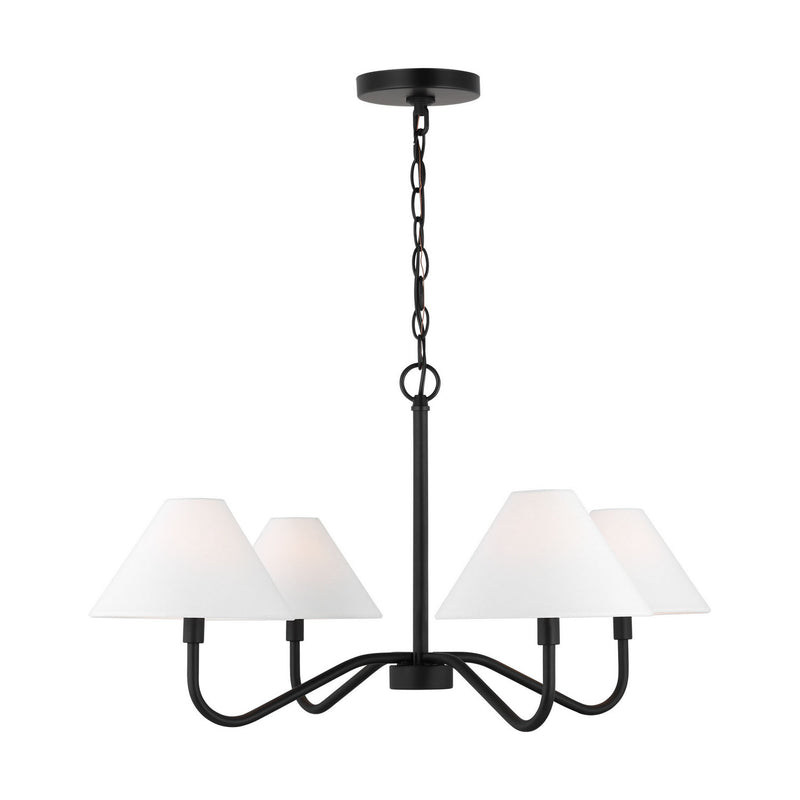 Four Light Chandelier<br /><span style="color:#4AB0CE;">Entrega: 4-10 dias en USA</span><br /><span style="color:#4AB0CE;font-size:60%;">PREGUNTE POR ENTREGA EN PANAMA</span><br />Collection: Eldon<br />Finish: Midnight Black