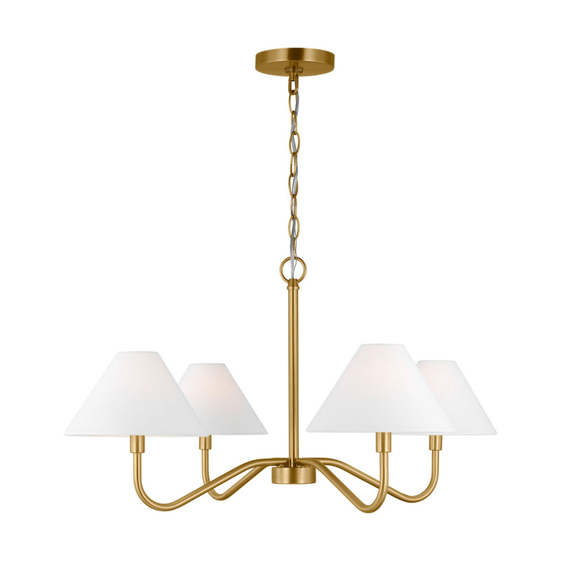 Four Light Chandelier<br /><span style="color:#4AB0CE;">Entrega: 4-10 dias en USA</span><br /><span style="color:#4AB0CE;font-size:60%;">PREGUNTE POR ENTREGA EN PANAMA</span><br />Collection: Eldon<br />Finish: Satin Brass