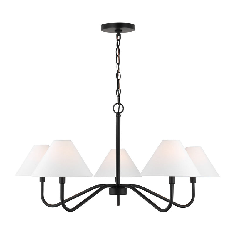 Five Light Chandelier<br /><span style="color:#4AB0CE;">Entrega: 4-10 dias en USA</span><br /><span style="color:#4AB0CE;font-size:60%;">PREGUNTE POR ENTREGA EN PANAMA</span><br />Collection: Eldon<br />Finish: Midnight Black