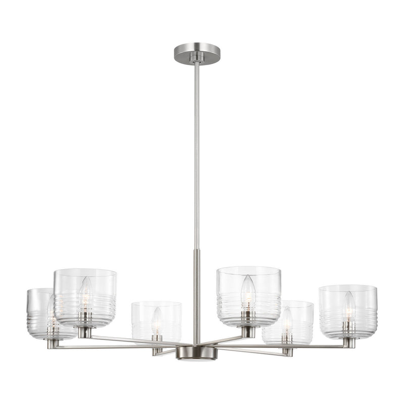 Six Light Chandelier<br /><span style="color:#4AB0CE;">Entrega: 4-10 dias en USA</span><br /><span style="color:#4AB0CE;font-size:60%;">PREGUNTE POR ENTREGA EN PANAMA</span><br />Collection: Lochdale<br />Finish: Brushed Nickel