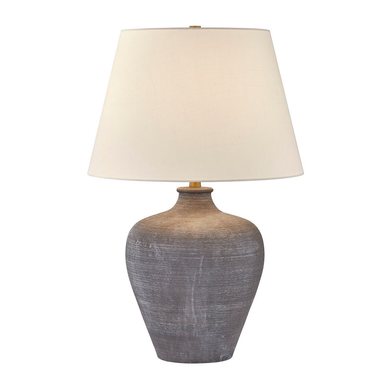 One Light Table Lamp<br /><span style="color:#4AB0CE;">Entrega: 4-10 dias en USA</span><br /><span style="color:#4AB0CE;font-size:60%;">PREGUNTE POR ENTREGA EN PANAMA</span><br />Collection: Dakota<br />Finish: Gray
