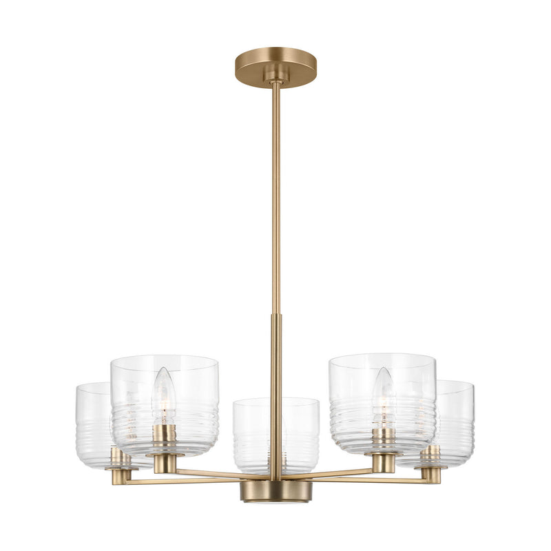 Five Light Chandelier<br /><span style="color:#4AB0CE;">Entrega: 4-10 dias en USA</span><br /><span style="color:#4AB0CE;font-size:60%;">PREGUNTE POR ENTREGA EN PANAMA</span><br />Collection: Lochdale<br />Finish: Satin Brass