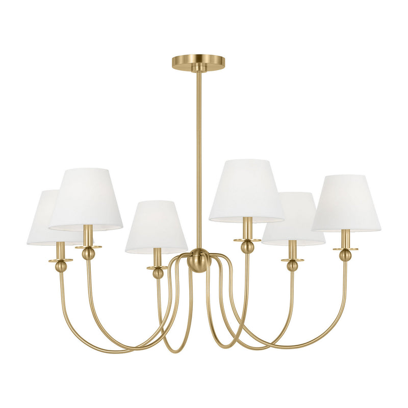 Six Light Chandelier<br /><span style="color:#4AB0CE;">Entrega: 4-10 dias en USA</span><br /><span style="color:#4AB0CE;font-size:60%;">PREGUNTE POR ENTREGA EN PANAMA</span><br />Collection: Elsay<br />Finish: Satin Brass