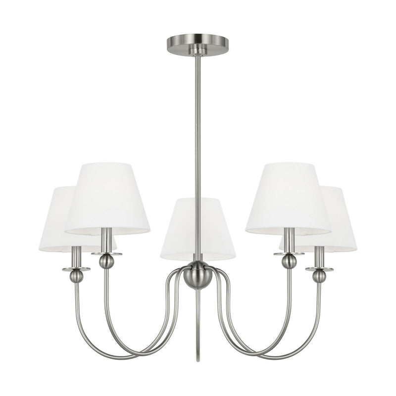 Five Light Chandelier<br /><span style="color:#4AB0CE;">Entrega: 4-10 dias en USA</span><br /><span style="color:#4AB0CE;font-size:60%;">PREGUNTE POR ENTREGA EN PANAMA</span><br />Collection: Elsay<br />Finish: Brushed Nickel