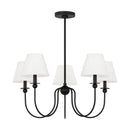 Five Light Chandelier<br /><span style="color:#4AB0CE;">Entrega: 4-10 dias en USA</span><br /><span style="color:#4AB0CE;font-size:60%;">PREGUNTE POR ENTREGA EN PANAMA</span><br />Collection: Elsay<br />Finish: Midnight Black