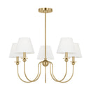 Five Light Chandelier<br /><span style="color:#4AB0CE;">Entrega: 14-15 semanas en USA</span><br /><span style="color:#4AB0CE;font-size:60%;">PREGUNTE POR ENTREGA EN PANAMA</span><br />Collection: Elsay<br />Finish: Satin Brass