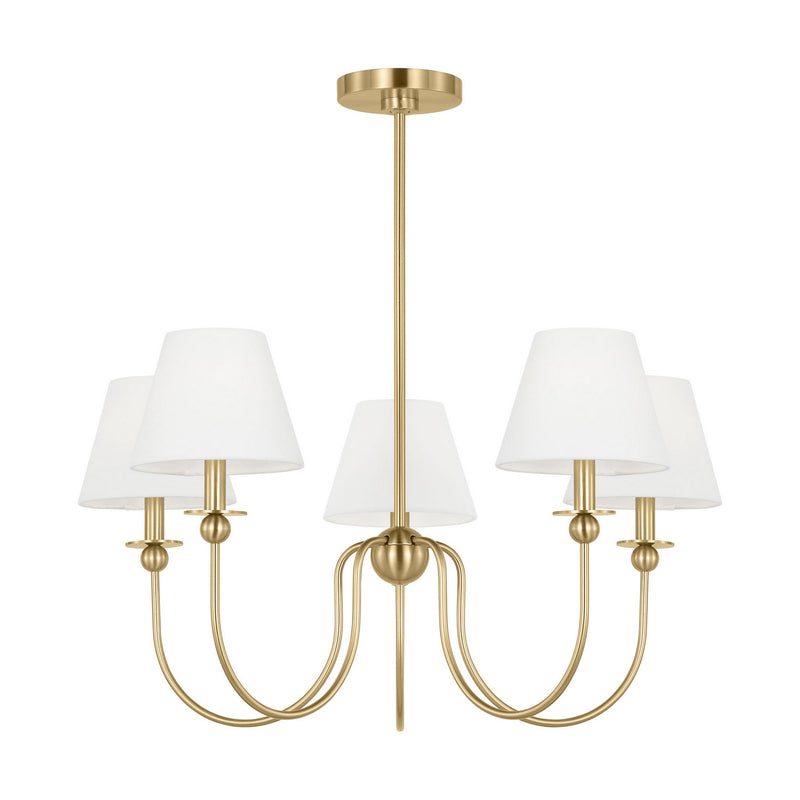 Five Light Chandelier<br /><span style="color:#4AB0CE;">Entrega: 4-10 dias en USA</span><br /><span style="color:#4AB0CE;font-size:60%;">PREGUNTE POR ENTREGA EN PANAMA</span><br />Collection: Elsay<br />Finish: Satin Brass