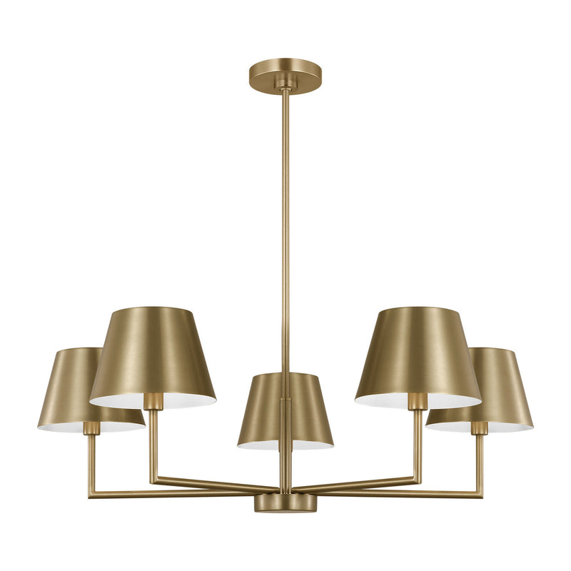 Five Light Chandelier<br /><span style="color:#4AB0CE;">Entrega: 4-10 dias en USA</span><br /><span style="color:#4AB0CE;font-size:60%;">PREGUNTE POR ENTREGA EN PANAMA</span><br />Collection: Ender<br />Finish: Satin Brass