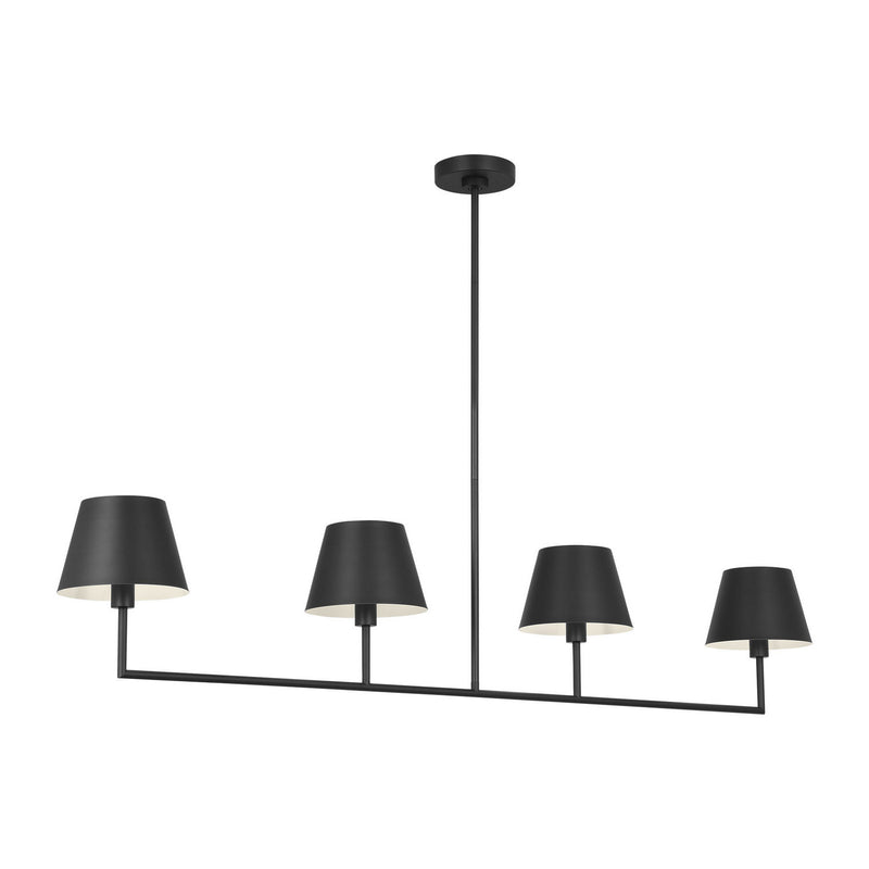 Four Light Linear Chandelier<br /><span style="color:#4AB0CE;">Entrega: 20-21 semanas en USA</span><br /><span style="color:#4AB0CE;font-size:60%;">PREGUNTE POR ENTREGA EN PANAMA</span><br />Collection: Ender<br />Finish: Midnight Black
