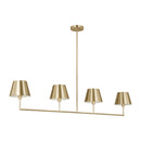 Four Light Linear Chandelier<br /><span style="color:#4AB0CE;">Entrega: 4-10 dias en USA</span><br /><span style="color:#4AB0CE;font-size:60%;">PREGUNTE POR ENTREGA EN PANAMA</span><br />Collection: Ender<br />Finish: Satin Brass