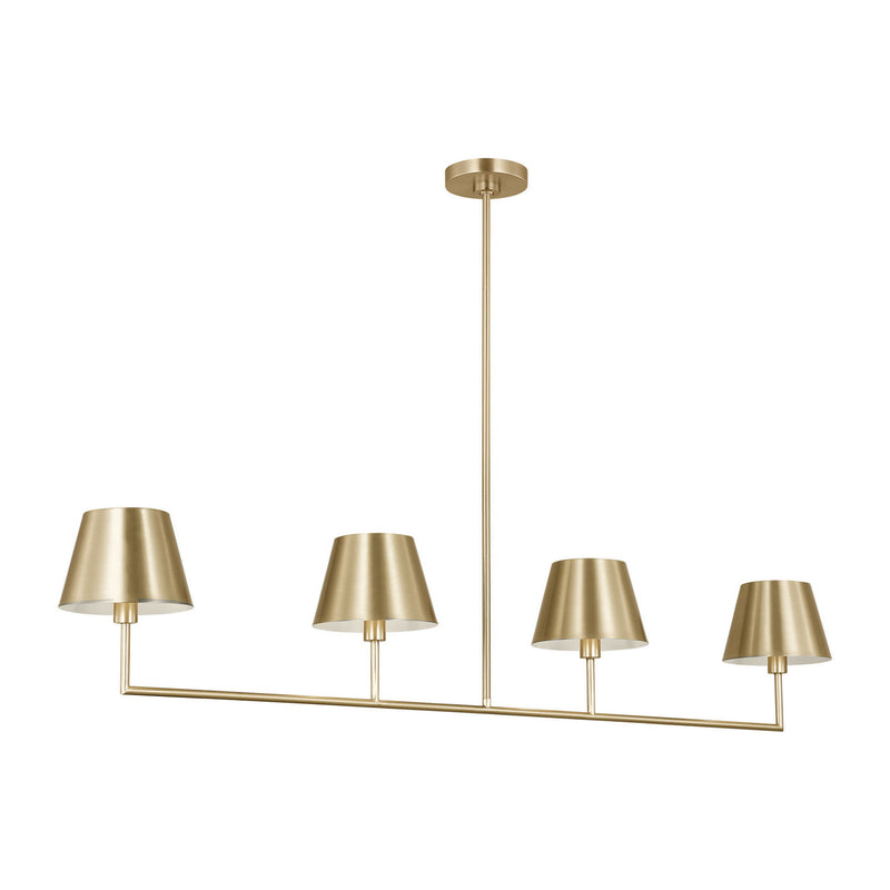 Four Light Linear Chandelier<br /><span style="color:#4AB0CE;">Entrega: 4-10 dias en USA</span><br /><span style="color:#4AB0CE;font-size:60%;">PREGUNTE POR ENTREGA EN PANAMA</span><br />Collection: Ender<br />Finish: Satin Brass