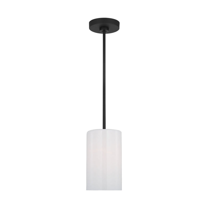 Generation Lighting - GLP1001EN3/MBK - One Light Mini Pendant - Rhett - Midnight Black