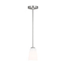 One Light Mini-Pendant<br /><span style="color:#4AB0CE;">Entrega: 4-10 dias en USA</span><br /><span style="color:#4AB0CE;font-size:60%;">PREGUNTE POR ENTREGA EN PANAMA</span><br />Collection: Miles<br />Finish: Brushed Nickel