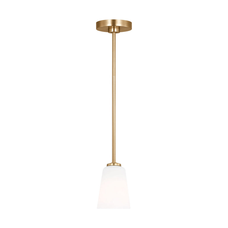 One Light Mini-Pendant<br /><span style="color:#4AB0CE;">Entrega: 4-10 dias en USA</span><br /><span style="color:#4AB0CE;font-size:60%;">PREGUNTE POR ENTREGA EN PANAMA</span><br />Collection: Miles<br />Finish: Satin Brass