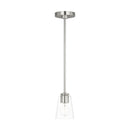One Light Mini-Pendant<br /><span style="color:#4AB0CE;">Entrega: 4-10 dias en USA</span><br /><span style="color:#4AB0CE;font-size:60%;">PREGUNTE POR ENTREGA EN PANAMA</span><br />Collection: Miles<br />Finish: Brushed Nickel