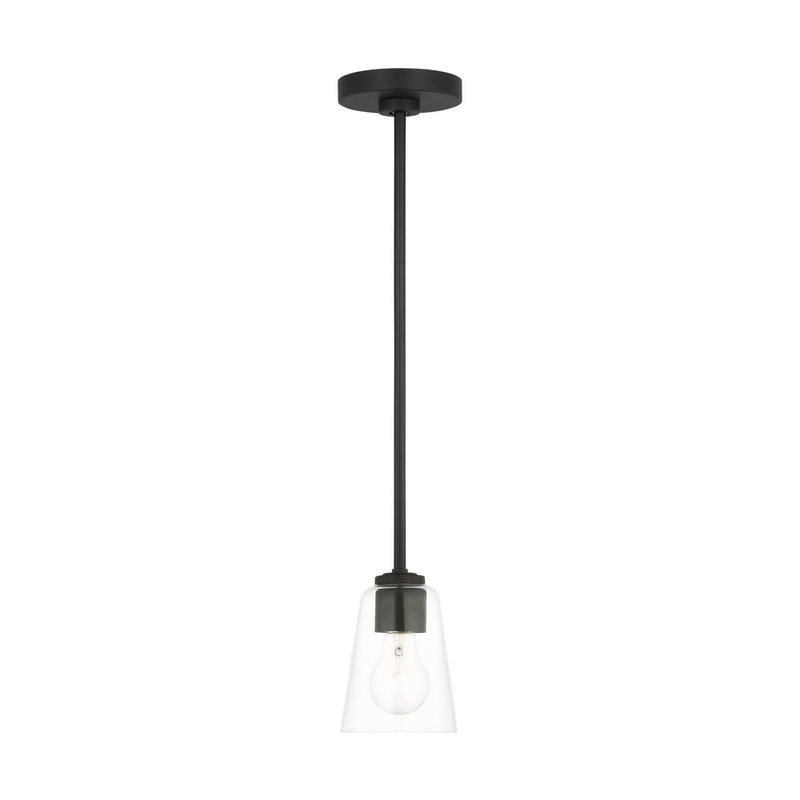 One Light Mini-Pendant<br /><span style="color:#4AB0CE;">Entrega: 4-10 dias en USA</span><br /><span style="color:#4AB0CE;font-size:60%;">PREGUNTE POR ENTREGA EN PANAMA</span><br />Collection: Miles<br />Finish: Midnight Black