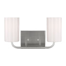 Two Light Vanity<br /><span style="color:#4AB0CE;">Entrega: 4-10 dias en USA</span><br /><span style="color:#4AB0CE;font-size:60%;">PREGUNTE POR ENTREGA EN PANAMA</span><br />Collection: Rhett<br />Finish: Brushed Steel