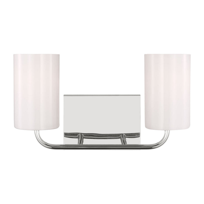 Two Light Vanity<br /><span style="color:#4AB0CE;">Entrega: 4-10 dias en USA</span><br /><span style="color:#4AB0CE;font-size:60%;">PREGUNTE POR ENTREGA EN PANAMA</span><br />Collection: Rhett<br />Finish: Chrome