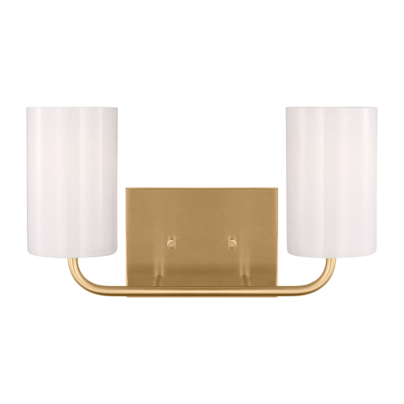 Two Light Vanity<br /><span style="color:#4AB0CE;">Entrega: 4-10 dias en USA</span><br /><span style="color:#4AB0CE;font-size:60%;">PREGUNTE POR ENTREGA EN PANAMA</span><br />Collection: Rhett<br />Finish: Satin Bronze