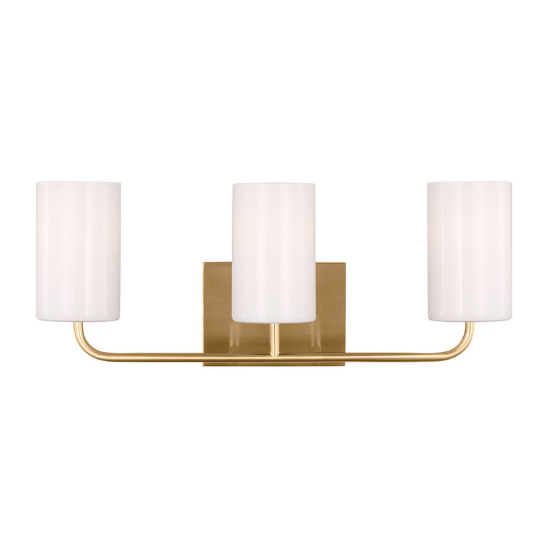 Three Light Vanity<br /><span style="color:#4AB0CE;">Entrega: 4-10 dias en USA</span><br /><span style="color:#4AB0CE;font-size:60%;">PREGUNTE POR ENTREGA EN PANAMA</span><br />Collection: Rhett<br />Finish: Satin Bronze