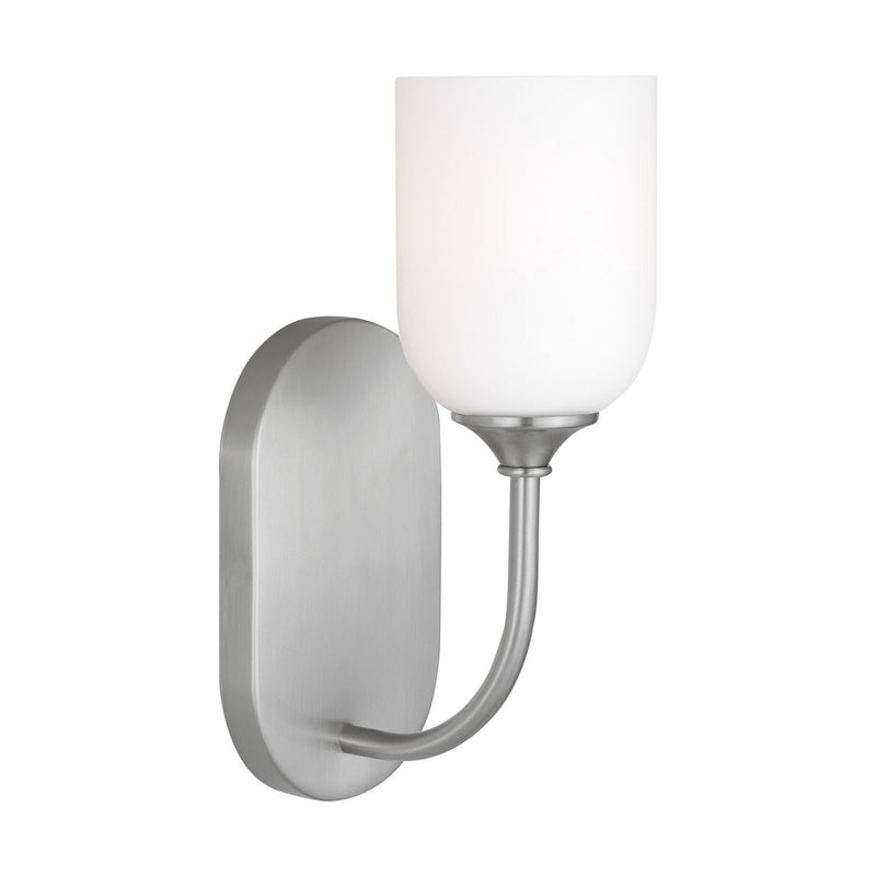 One Light Vanity<br /><span style="color:#4AB0CE;">Entrega: 4-10 dias en USA</span><br /><span style="color:#4AB0CE;font-size:60%;">PREGUNTE POR ENTREGA EN PANAMA</span><br />Collection: Emile<br />Finish: Brushed Steel