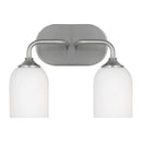 Two Light Vanity<br /><span style="color:#4AB0CE;">Entrega: 16-17 semanas en USA</span><br /><span style="color:#4AB0CE;font-size:60%;">PREGUNTE POR ENTREGA EN PANAMA</span><br />Collection: Emile<br />Finish: Brushed Steel