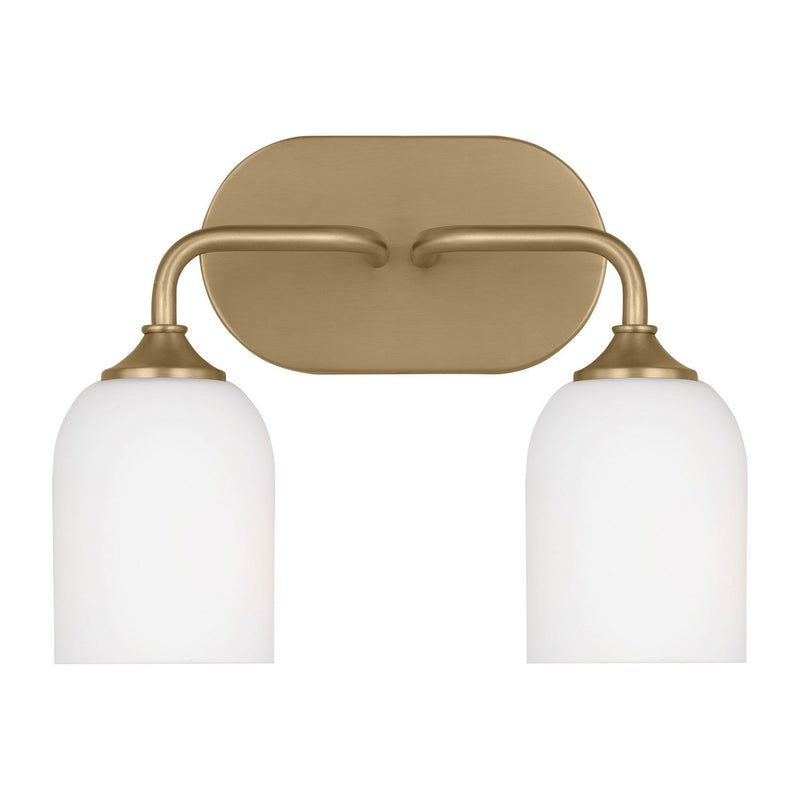Two Light Vanity<br /><span style="color:#4AB0CE;">Entrega: 6-7 semanas en USA</span><br /><span style="color:#4AB0CE;font-size:60%;">PREGUNTE POR ENTREGA EN PANAMA</span><br />Collection: Emile<br />Finish: Satin Bronze