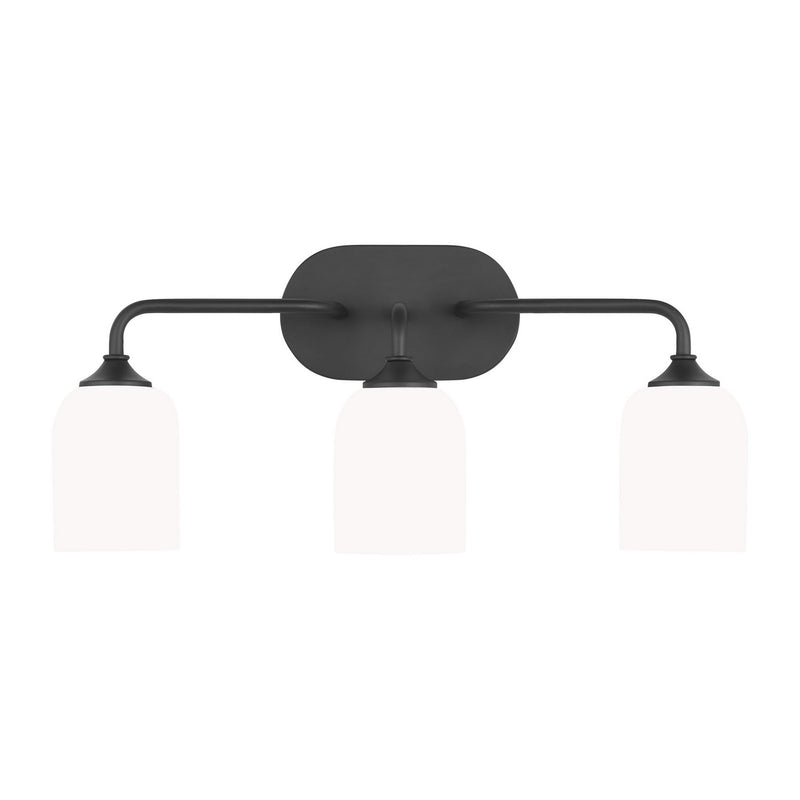 Three Light Vanity<br /><span style="color:#4AB0CE;">Entrega: 4-10 dias en USA</span><br /><span style="color:#4AB0CE;font-size:60%;">PREGUNTE POR ENTREGA EN PANAMA</span><br />Collection: Emile<br />Finish: Midnight Black