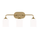 Three Light Vanity<br /><span style="color:#4AB0CE;">Entrega: 4-10 dias en USA</span><br /><span style="color:#4AB0CE;font-size:60%;">PREGUNTE POR ENTREGA EN PANAMA</span><br />Collection: Emile<br />Finish: Satin Brass