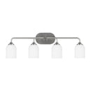 Four Light Vanity<br /><span style="color:#4AB0CE;">Entrega: 4-10 dias en USA</span><br /><span style="color:#4AB0CE;font-size:60%;">PREGUNTE POR ENTREGA EN PANAMA</span><br />Collection: Emile<br />Finish: Brushed Steel