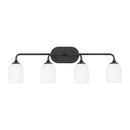 Four Light Vanity<br /><span style="color:#4AB0CE;">Entrega: 4-10 dias en USA</span><br /><span style="color:#4AB0CE;font-size:60%;">PREGUNTE POR ENTREGA EN PANAMA</span><br />Collection: Emile<br />Finish: Midnight Black