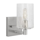 One Light Wall / Bath Sconce<br /><span style="color:#4AB0CE;">Entrega: 4-10 dias en USA</span><br /><span style="color:#4AB0CE;font-size:60%;">PREGUNTE POR ENTREGA EN PANAMA</span><br />Collection: Parker<br />Finish: Brushed Steel