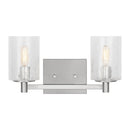 Two Light Wall / Bath<br /><span style="color:#4AB0CE;">Entrega: 4-10 dias en USA</span><br /><span style="color:#4AB0CE;font-size:60%;">PREGUNTE POR ENTREGA EN PANAMA</span><br />Collection: Parker<br />Finish: Brushed Steel